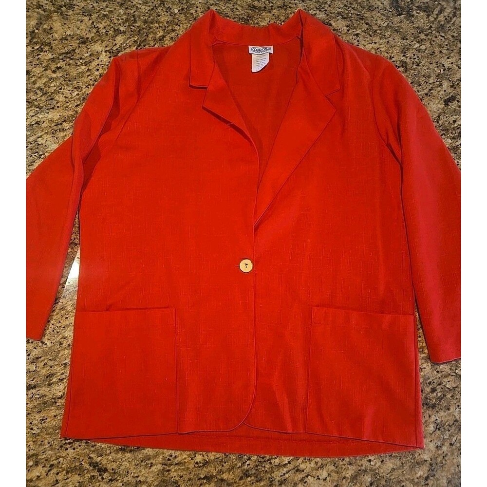 Vintage Copy Cats RED Blazer Size XL Shoulder Pads 80s/90s power look